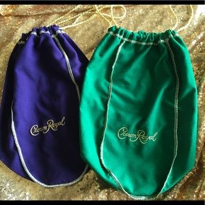 Crown Royal felt bags green and purple GREAT BUNDLING ITEM